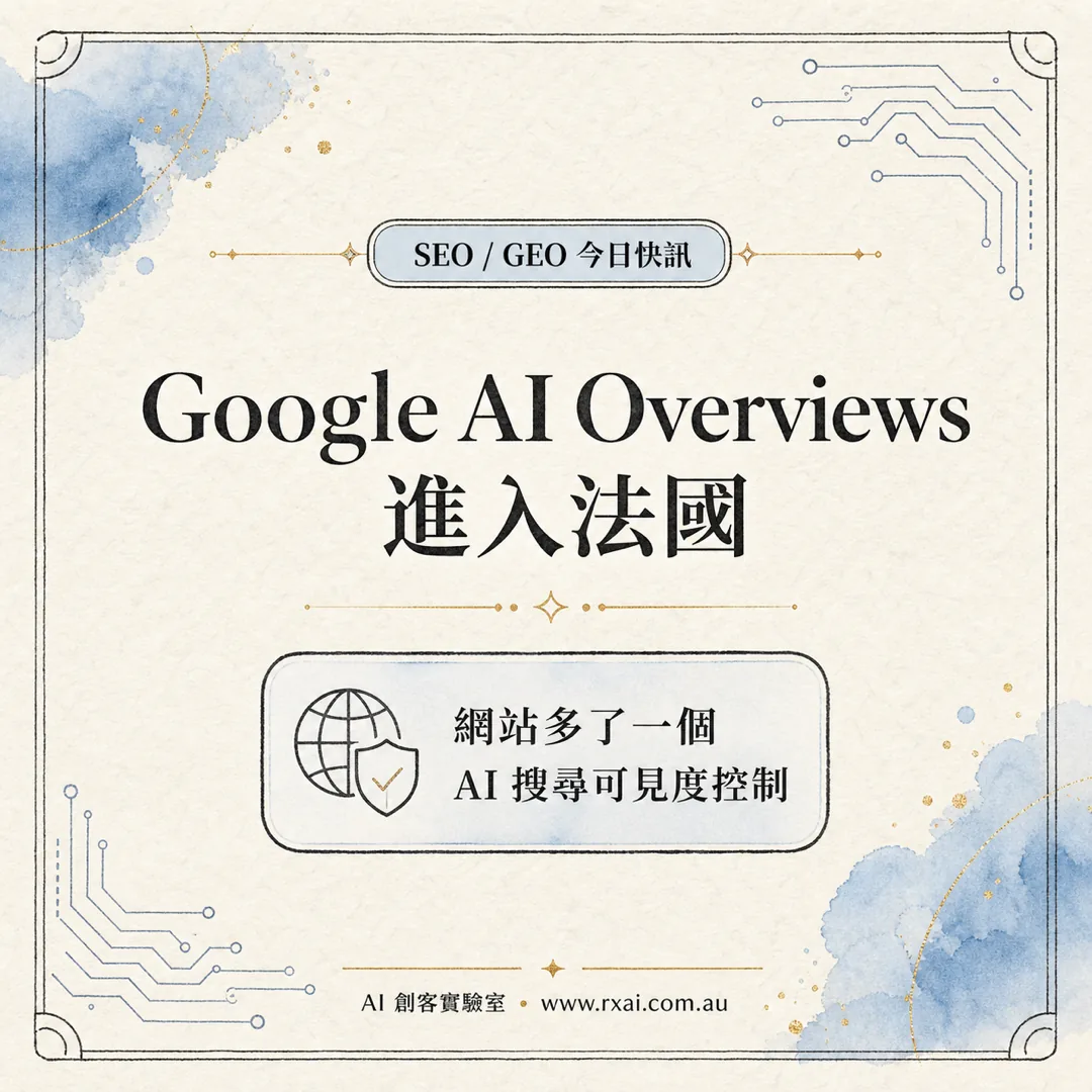 Google AI Overviews、AI Mode 與 Search Console 生成式搜尋控制的繁體中文視覺