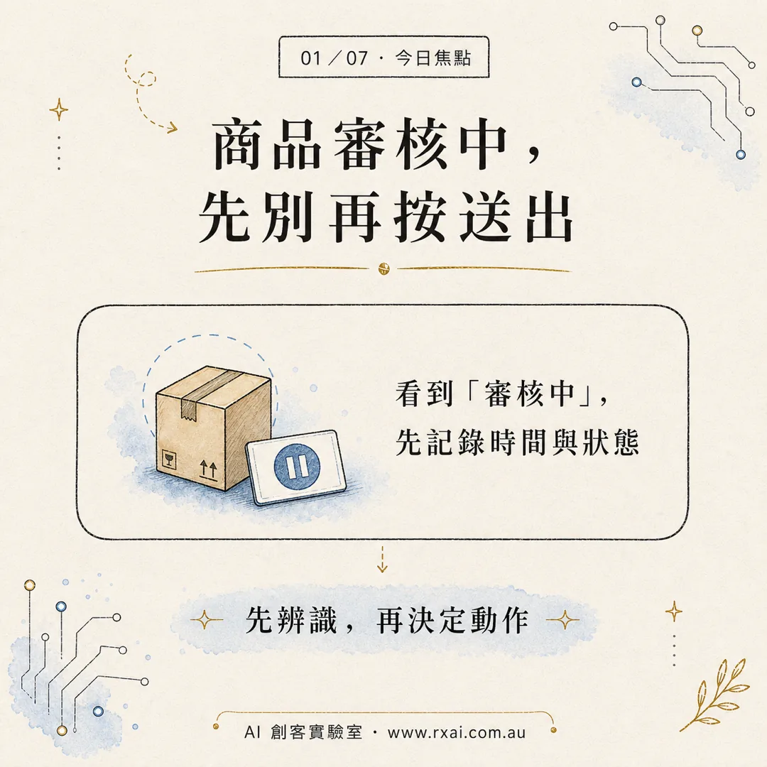 Google Merchant Center 商品審核狀態與等待流程的繁體中文視覺